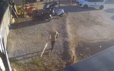 Güvenlik kamerasına borulu müdahale