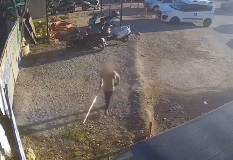 Güvenlik kamerasına borulu müdahale